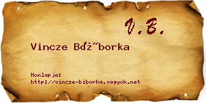 Vincze Bíborka névjegykártya